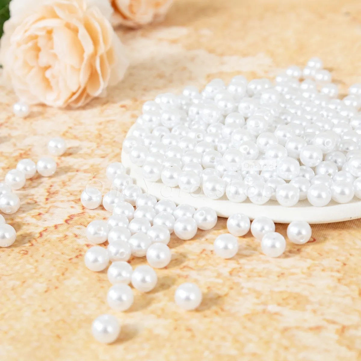 white acrylic 10mm round faux pearls white acrylic 10mm round faux pearls