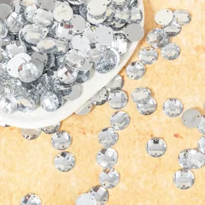 sparkling sew on round faceted acrylic rhinestones