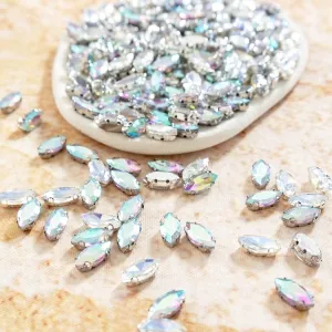 7x15mm horse eye crystal ab glass sew on rhinestones