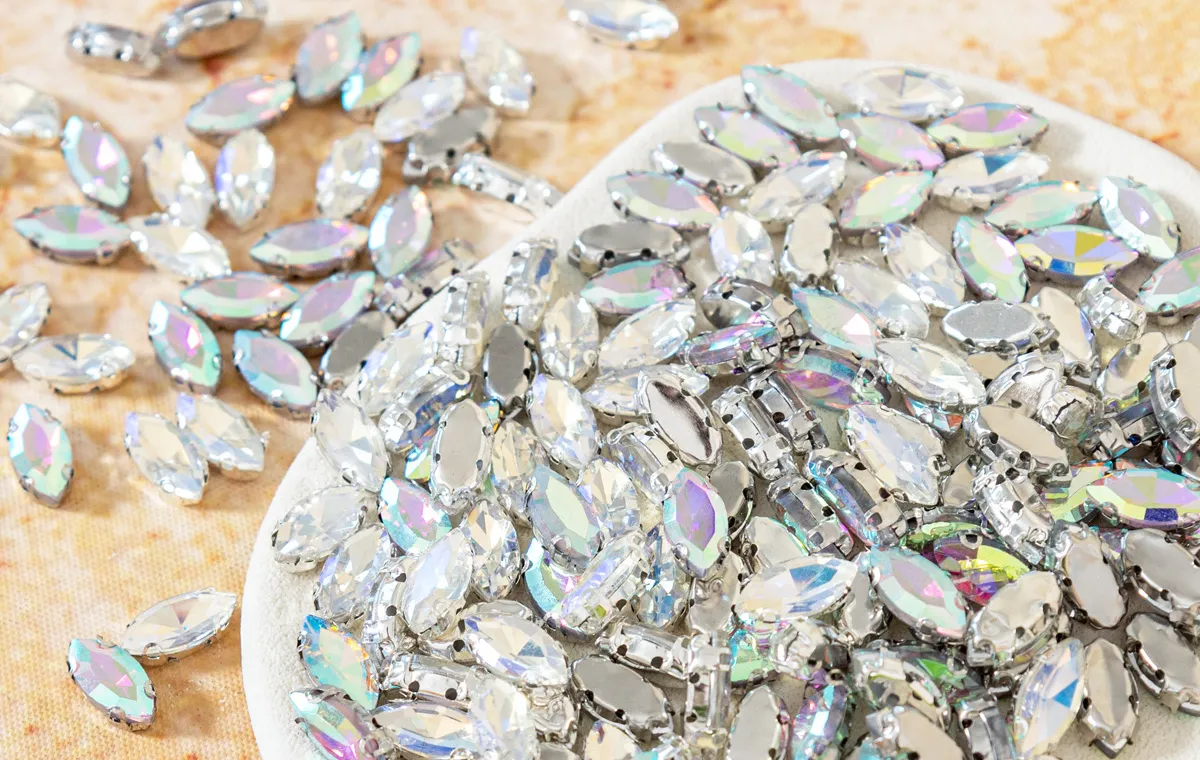 horse eye ab glass sew on rhinestones