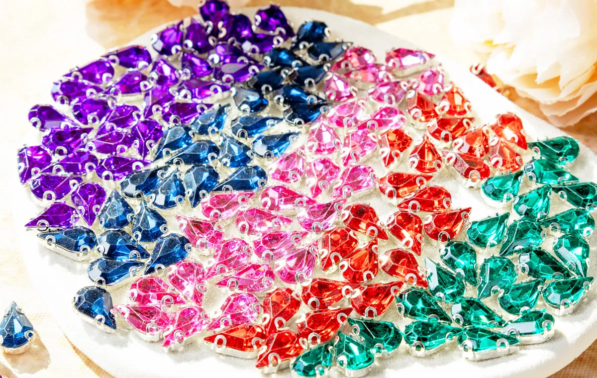 faceted acrylic teardrop claw rhinestone accessories