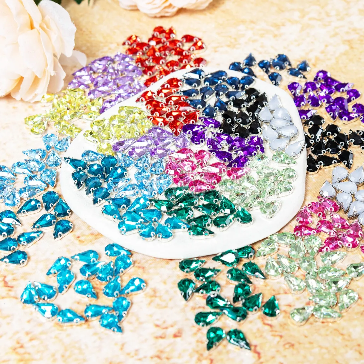 multifaceted acrylic teardrop rhinestones multifaceted acrylic teardrop rhinestones