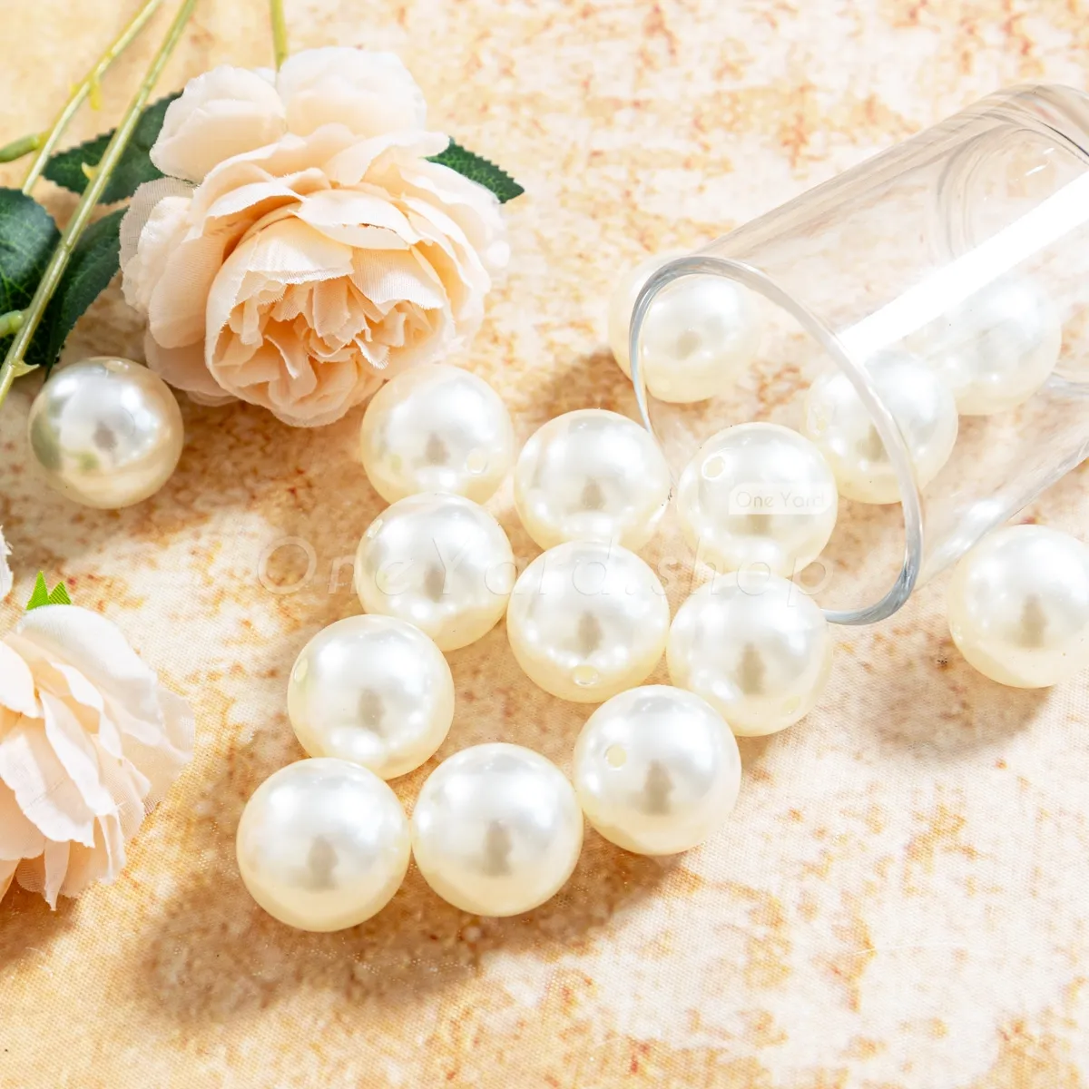 30mm oversized pre drilled elegant ivory resin pearls