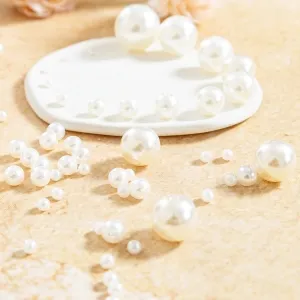 high luster pre drilled ivory white plastic pearls