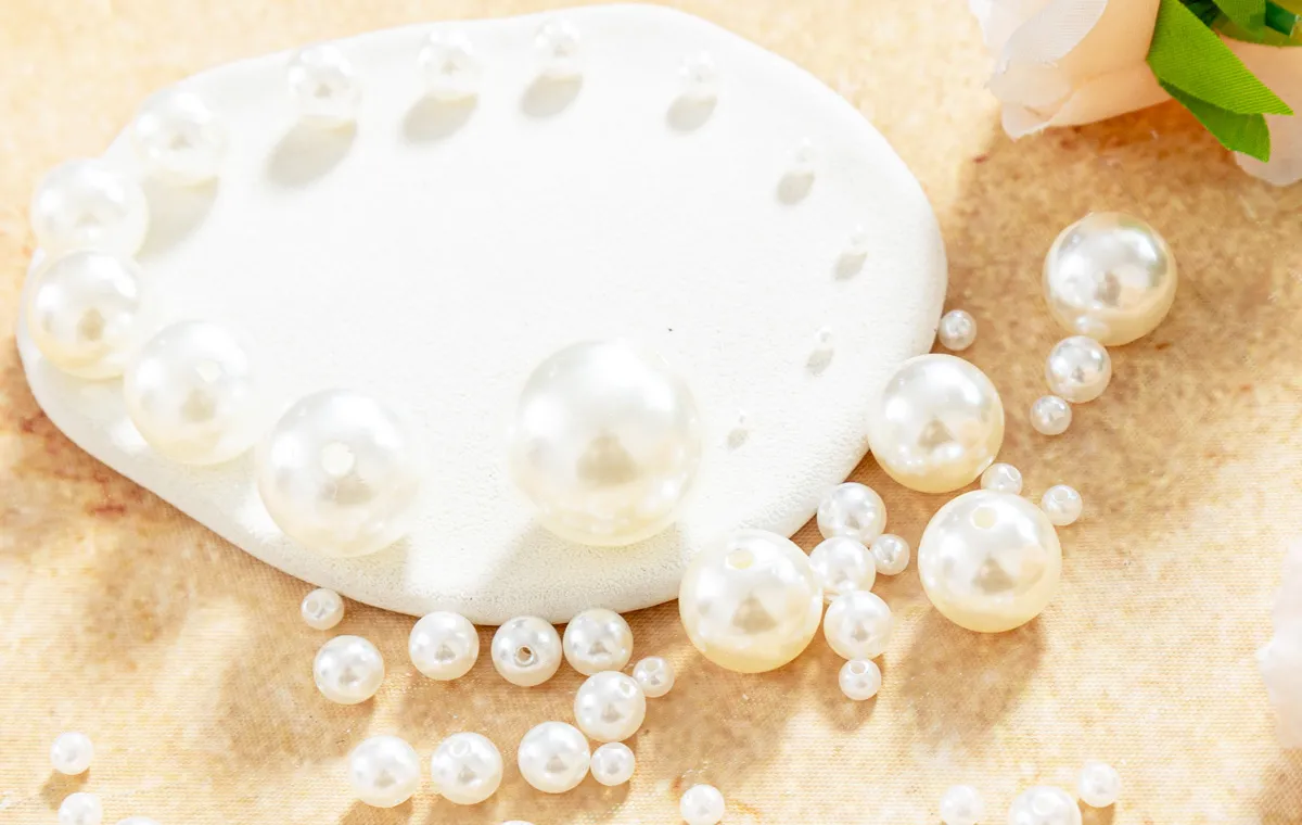 pre drilled ivory white plastic pearl embellishments