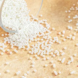 3mm Tiny Ivory Lightweight Luster Resin Pearl Beads