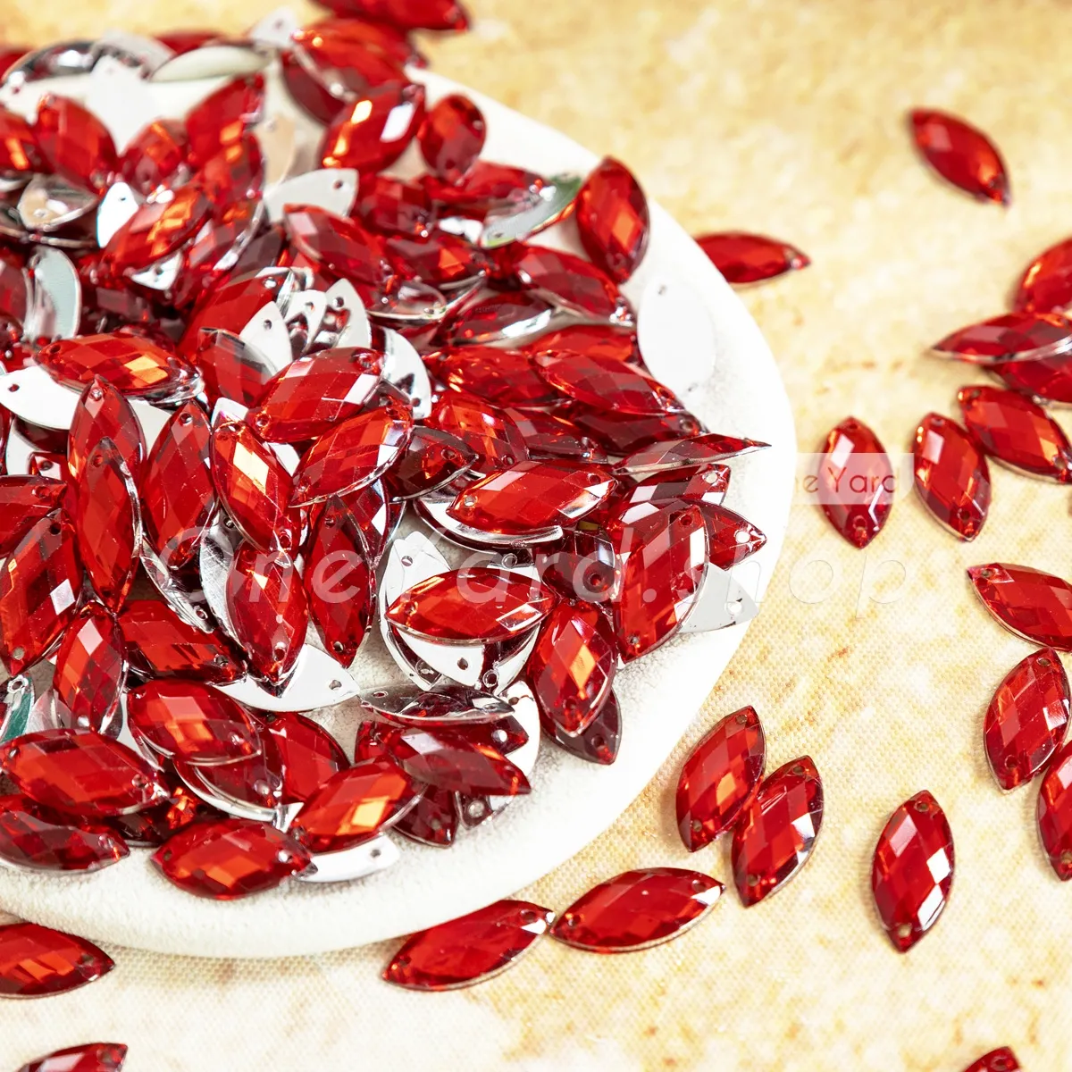 lightweight dark red navette shaped acrylic rhinestones lightweight dark red navette shaped acrylic rhinestones