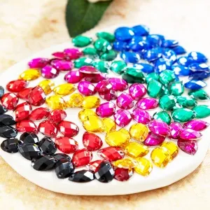 10x14 teardrop flatback pre drilled acrylic rhinestones