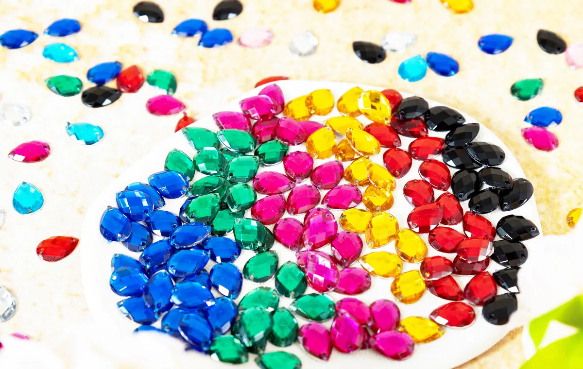 10x14mm teardrop flatback acrylic rhinestone embellishments