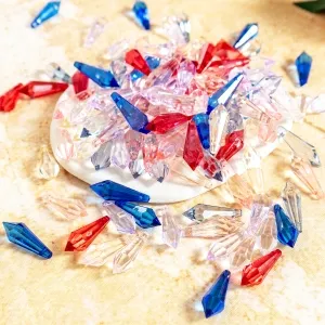 top drilled faceted icicle crystal drop beads 11x33mm