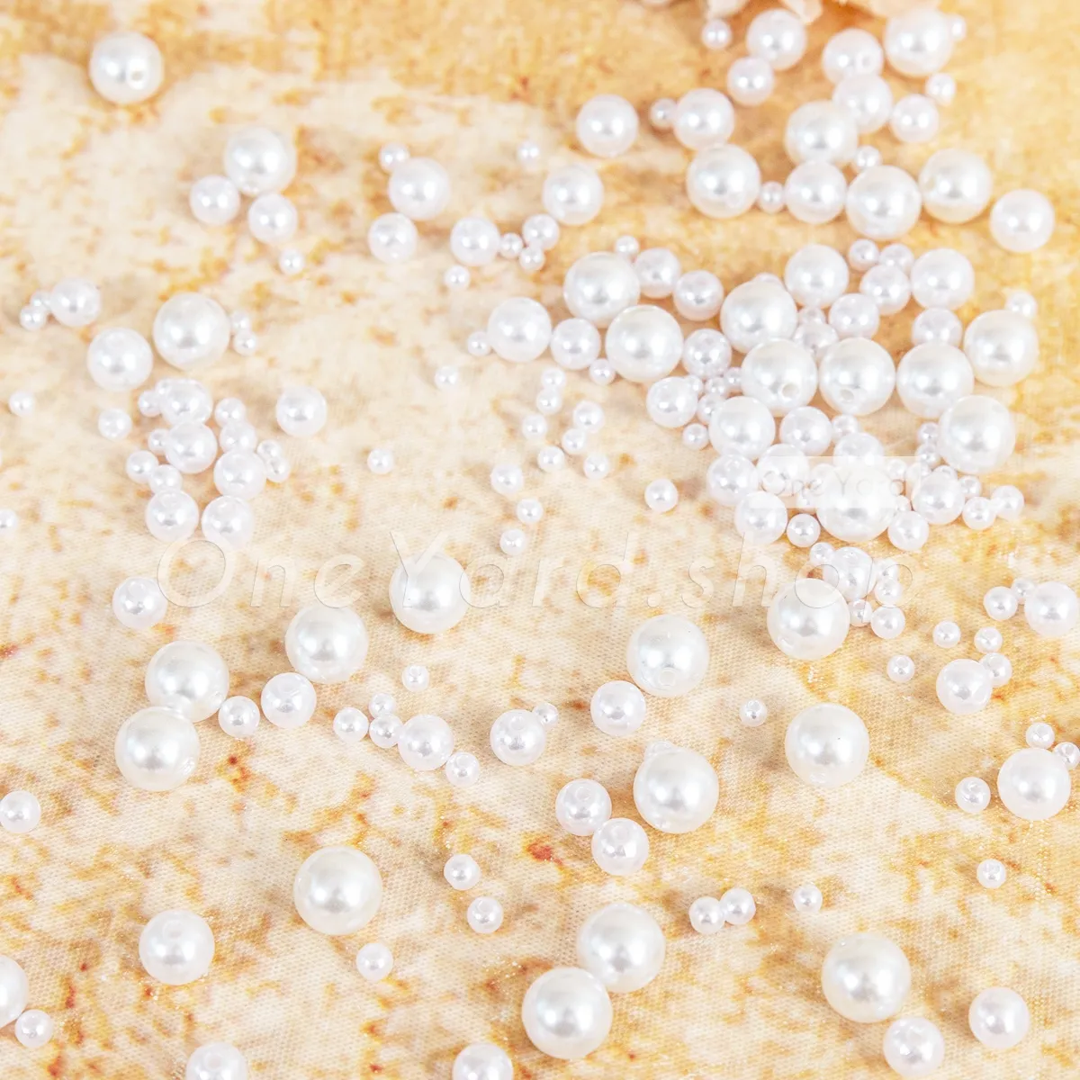 3 30mm white round drilled resin pearls