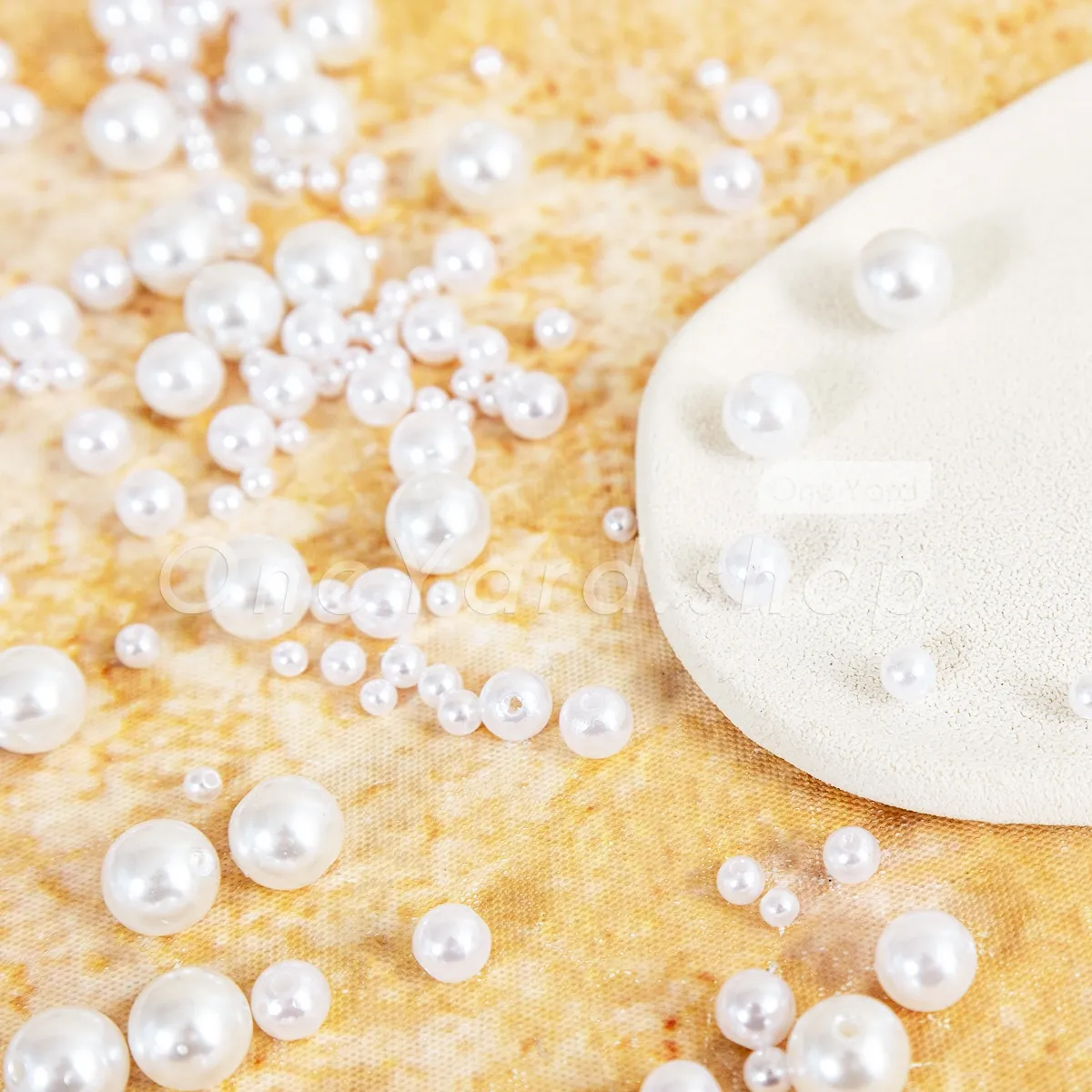 white round drilled resin pearls