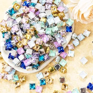 premium square sew on glass crystal rhinestones
