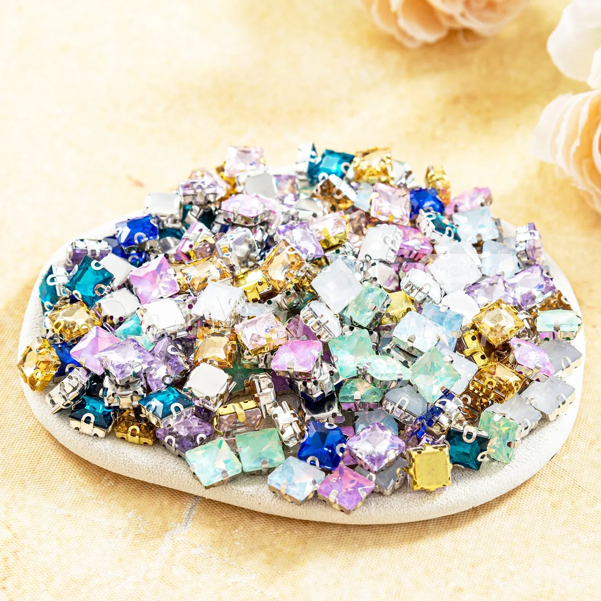 square sew on glass glass crystals for custom jewelry crafts square sew on glass glass crystals for custom jewelry crafts