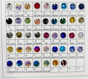 round glass sew on rhinestones color chart