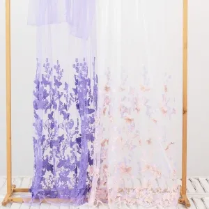 3D butterfly embroidery mesh tulle lace fabric by the yard