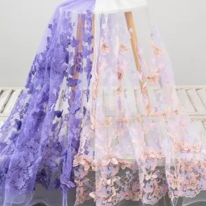 fashion butterfly floral evening dress embroidery material