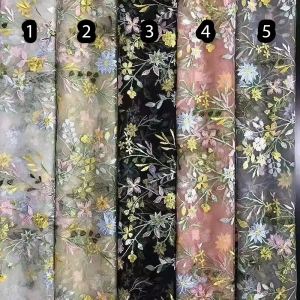 wildflower botanical embroidery fabric color chart