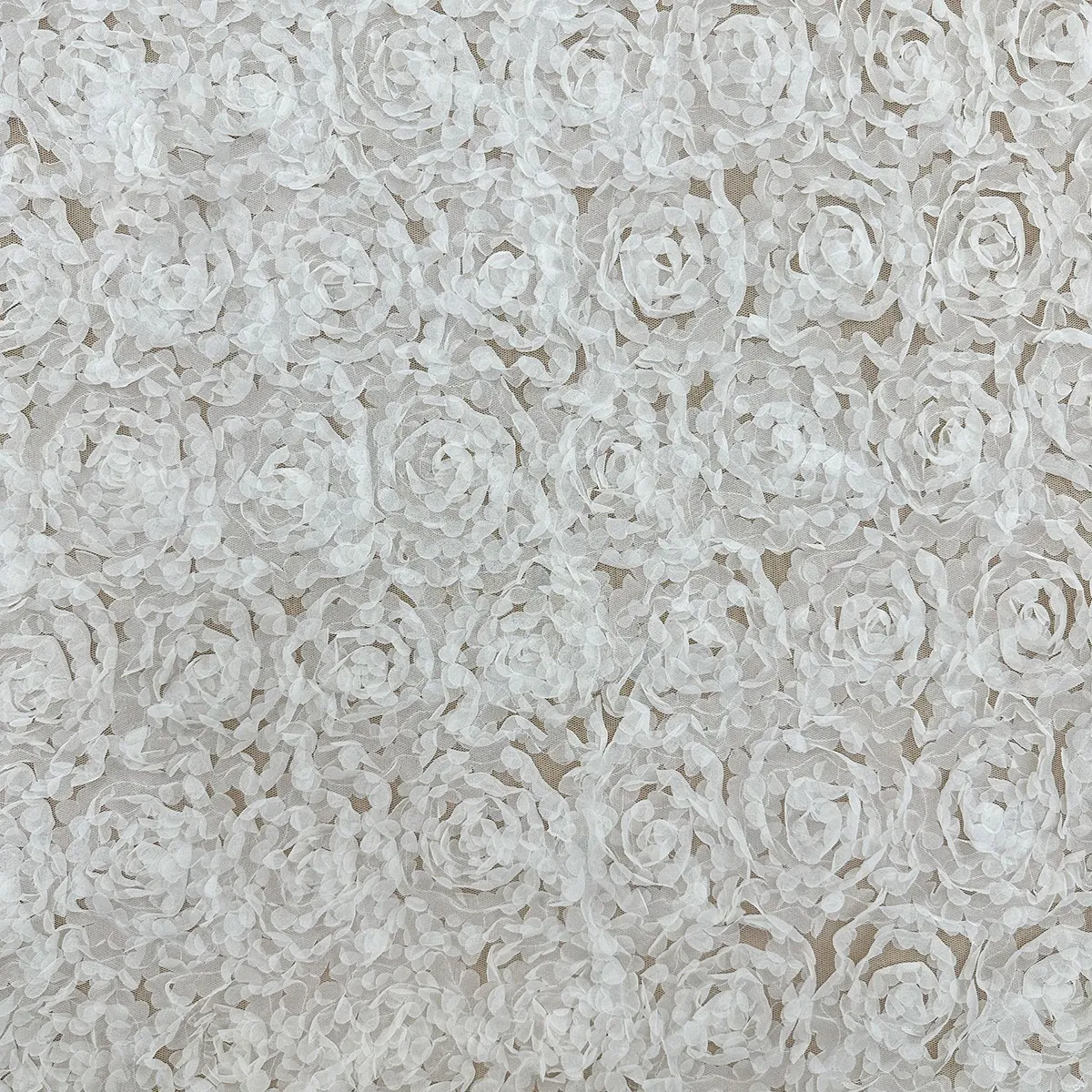 magnificent 3D rosette petal embroidered mesh fabric magnificent 3D rosette petal embroidered mesh fabric
