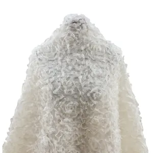 romantic 3d rosette petal embroidered mesh fabric