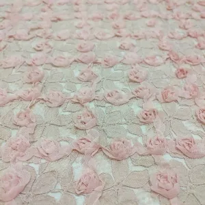 romantic 3d rosette embroidery floral lace fabric