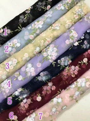 blossoms stems embroidery mesh fabric color chart