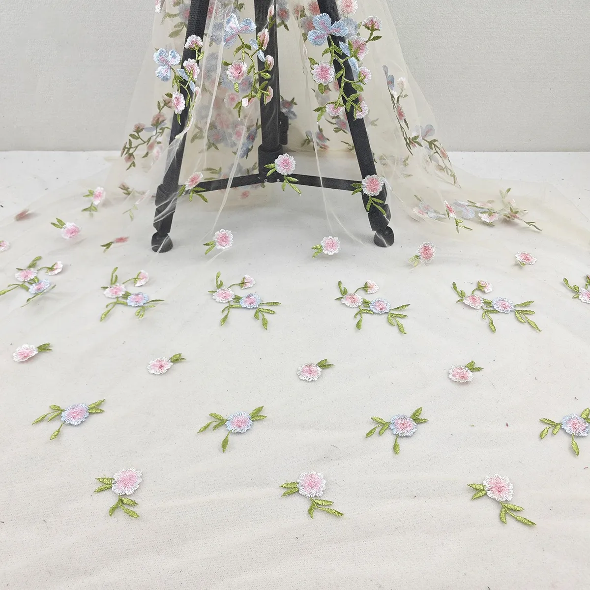 blossoms stems embroidery mesh fabric blossoms stems embroidery mesh fabric
