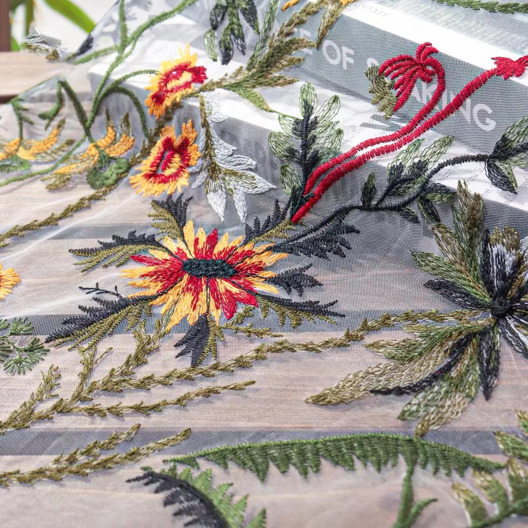 multicolored embroidery mesh fabric multicolored embroidery mesh fabric