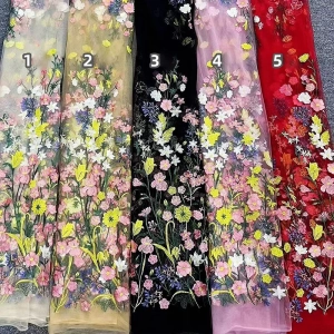 spring fresh botanical embroidery fabric color chart