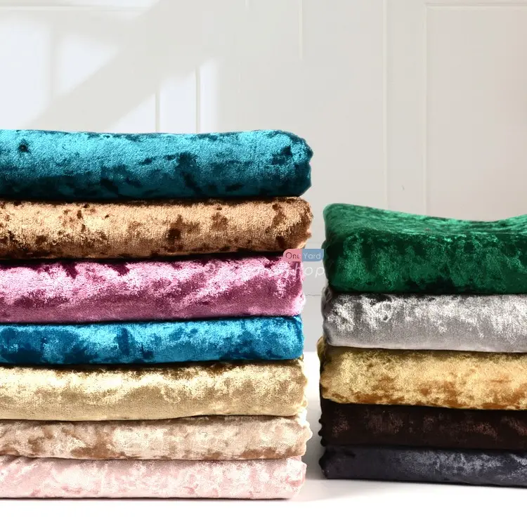Shimmering Stretch Crystal Velvet Fabric by the Yard OneYard