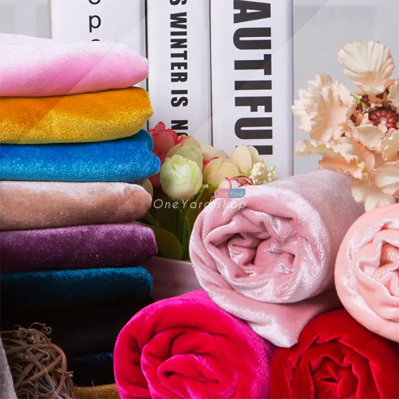 Polyester Stretch Velvet Evening Prom Dress Fabric OneYard