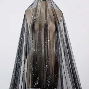 iridescent uneven size sequins tulle