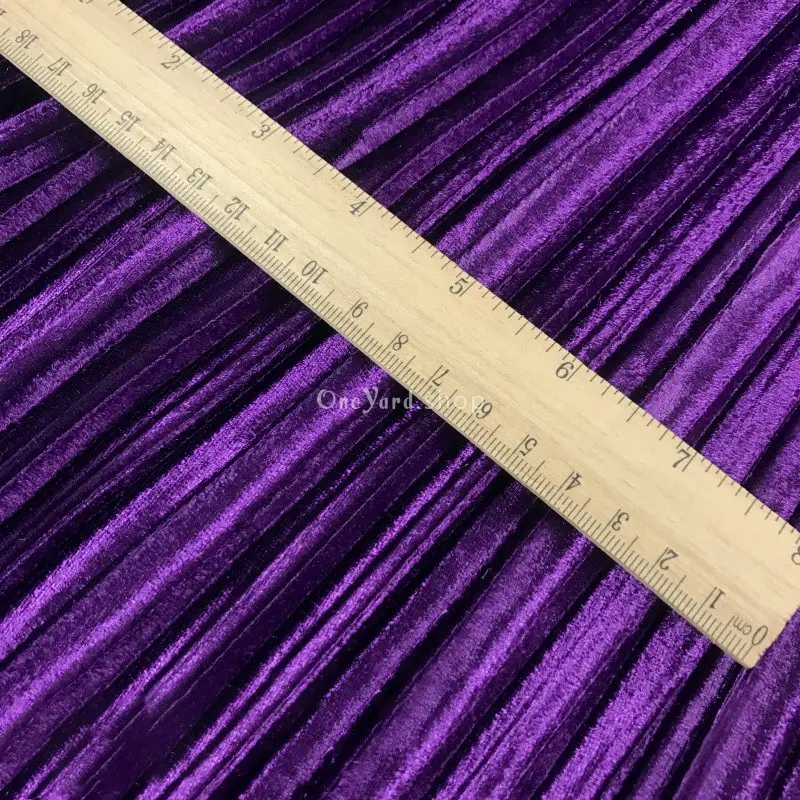 Stretchy Pleated Velvet Fabric for Dressmaking OneYard