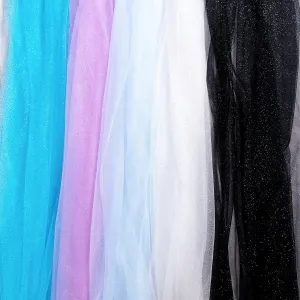 sparkly tiny metallic glitter tulle fabric
