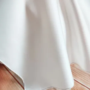 delicate off white bridal thick satin fabric