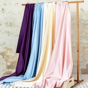 premium smooth glossy soft satin fabric by the yard