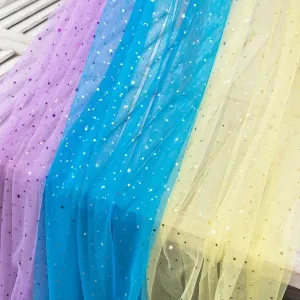 shimmering small stars and moons embellished soft mesh
