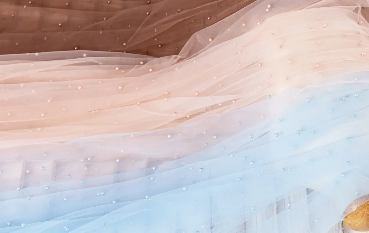 pearled soft tulle fabrics