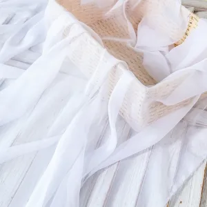 pure white thin light chiffon fabric