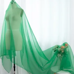 emerald green sheer shiny see through organza fabric