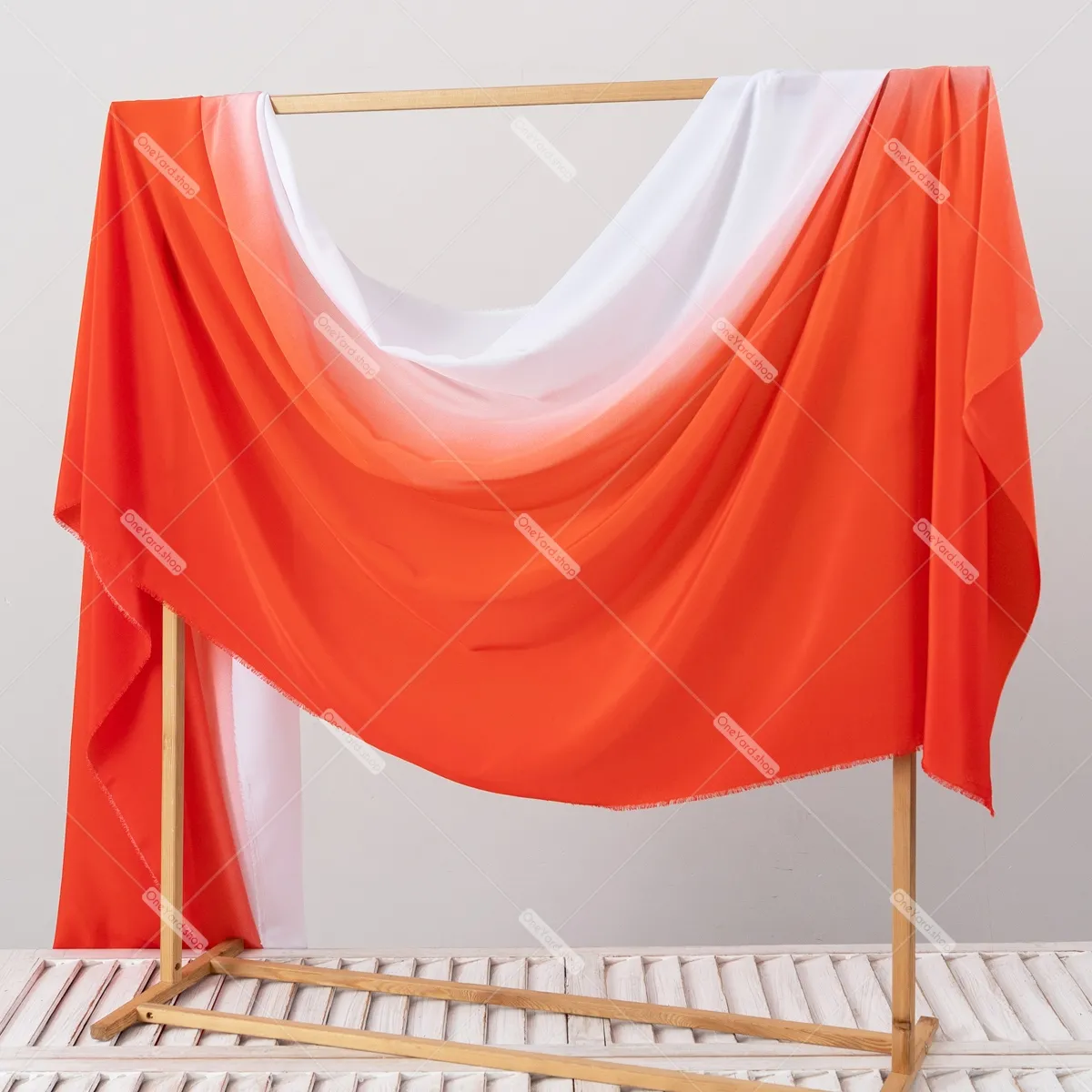 red to white gradient thick chiffon for dance stage dresses