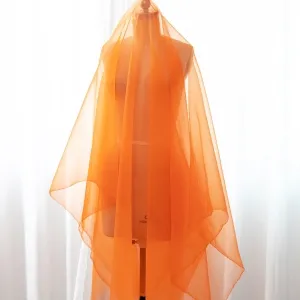 pumpkin flowing sheer soft smooth organza fabric