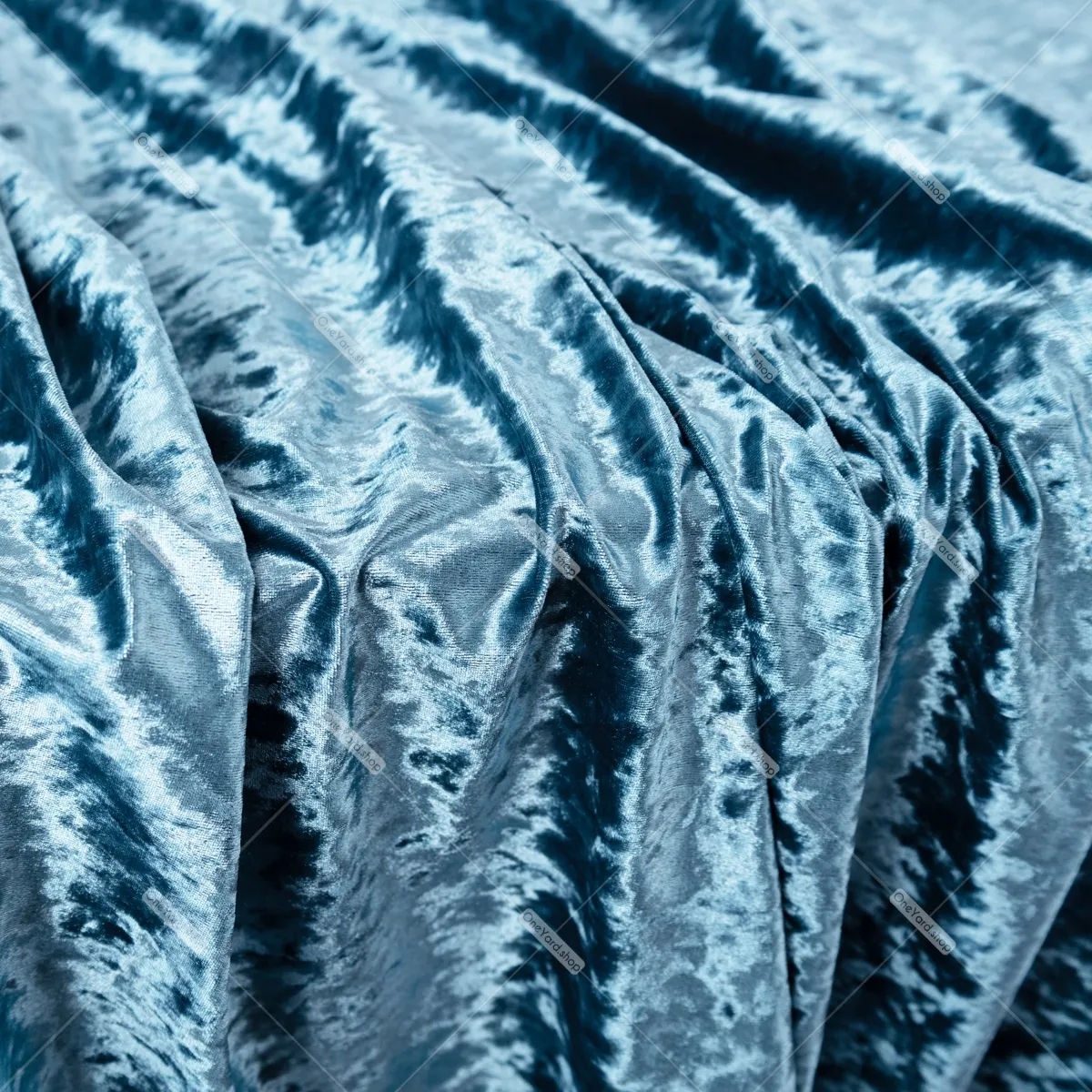 shimmering steel blue thick drape crystal velvet shimmering steel blue thick drape crystal velvet