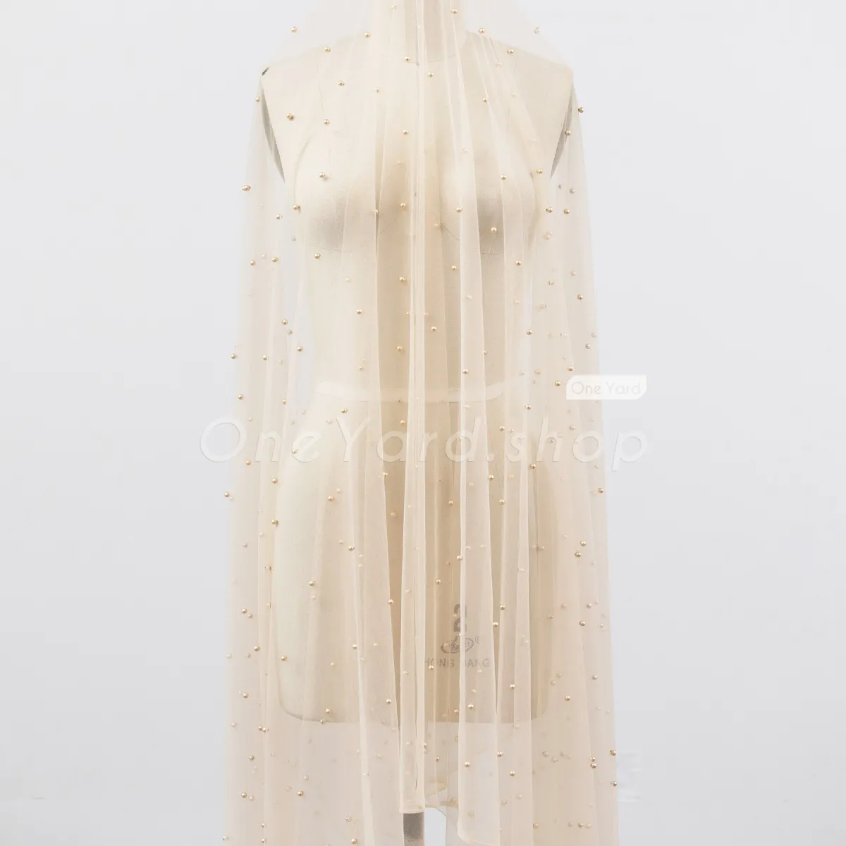 pearled nude soft mesh tulle fabric pearled nude soft mesh tulle fabric