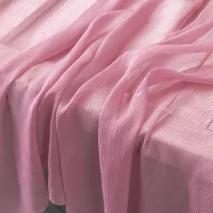 dusty rose wrinkled grainy chiffon crepe fabric