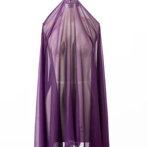 eggplant yoryu crepe chiffon wrinkled chiffon fabric