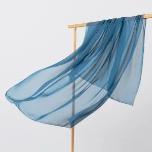 steel blue lightweight sheer 3d chiffon fabric