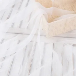 ethereal sheer white organza bridal fabric