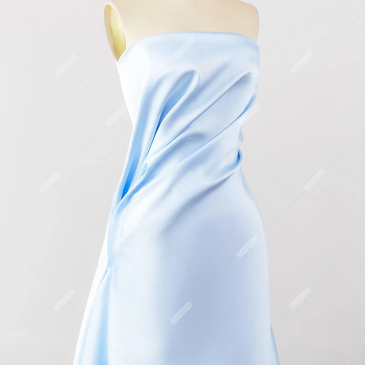 exquisite sky blue structured twill weave Mikado satin