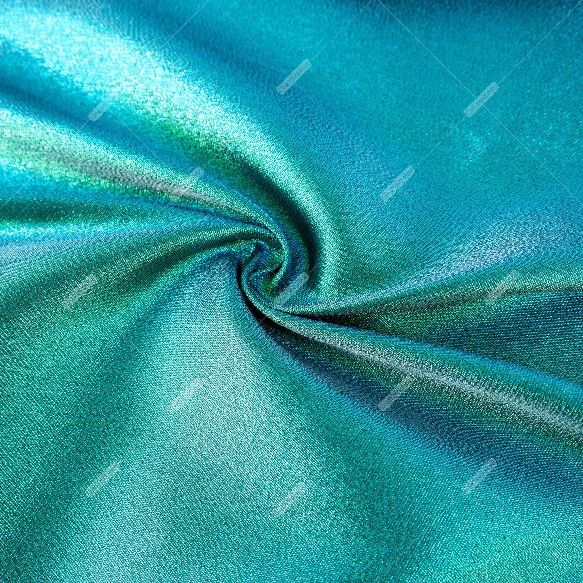 eye catching green and aqua lurex